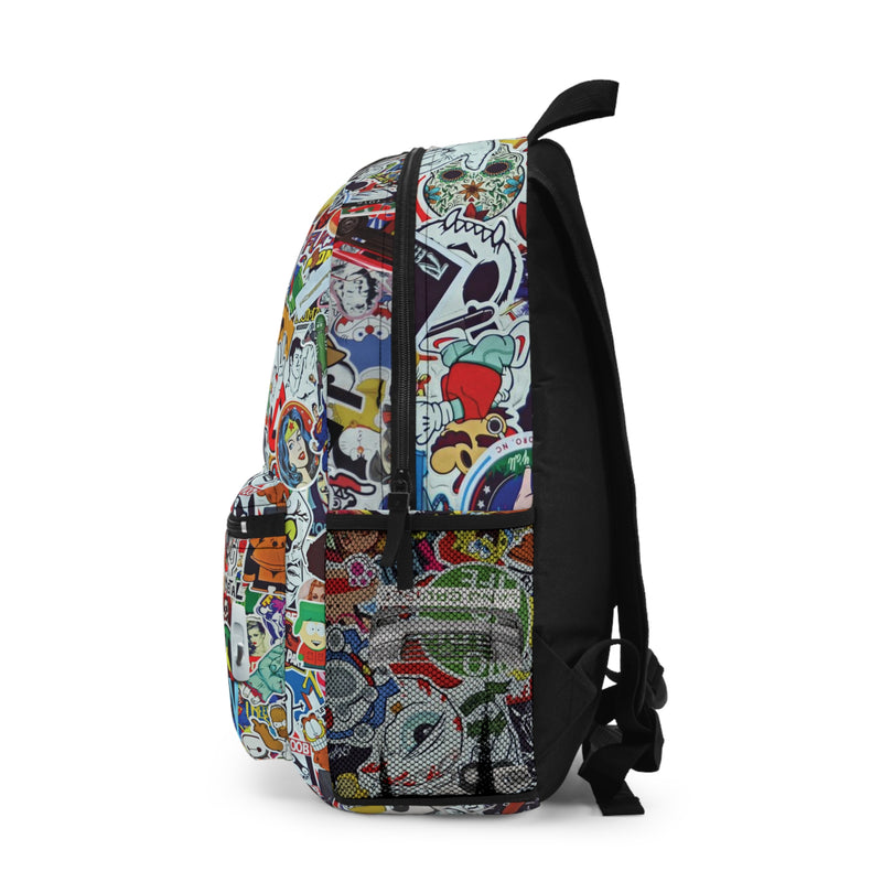 Reefmonkey Sticker Bomb Teen Adult Back Pack Cartoon Back Pack