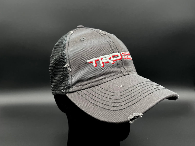 TRD Off Road Embroidered Distressed Unstructured Mesh Back Trucker Hat - Reefmonkey