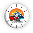Vintage Red Land Cruiser Wall Clock | Mountain Sunset Adventure