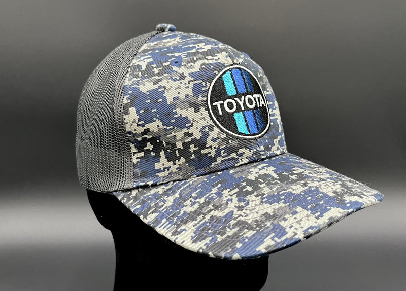 Toyota 3 Stripe TEQ Digital Camo Embroidered Structured Trucker Hat - Reefmonkey