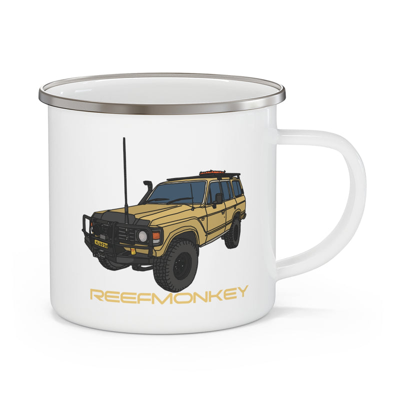 60 Series Land Cruiser Enamel Camping Mug Coffee Cup - Reefmonkey Artist Chris Marshall