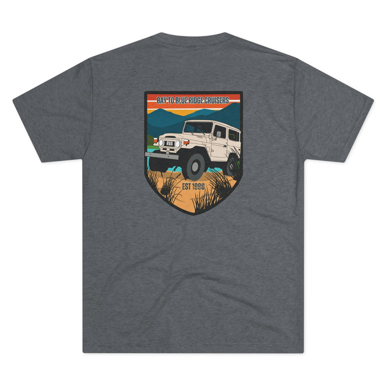 Bay to Blue Ridge Cruiser Club 2 Sided Tri blend Unisex Tee