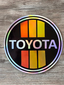Toyota 3 Stripe Logo Decal Bumper Sticker Regular Holographic