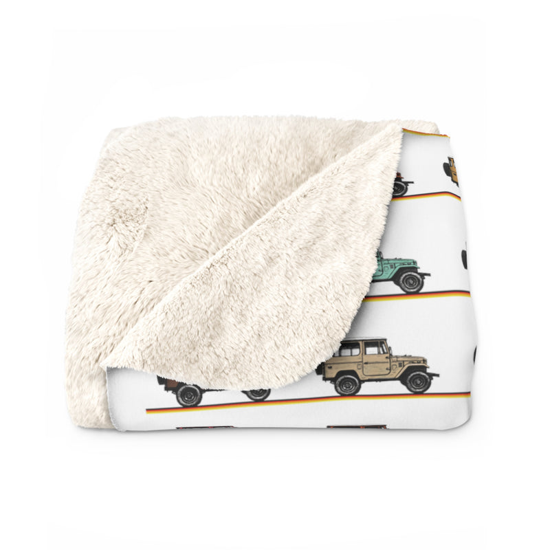 FJ40 Land Cruiser Sherpa Fleece Sofa Throw Blanket - Reefmonkey Artist Jesse Clark