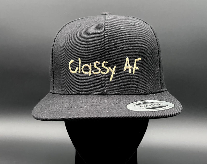 Classy AF Flat Brim Structured Snap Back Baseball Hat Cap - Reefmonkey