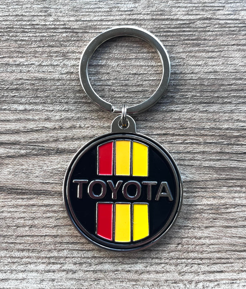 Toyota Old School 3 Stripe Solid Metal Key Chain