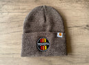 TEQ 3 Stripe Toyota Carhartt Embroidered Beanie Toboggan Hat - Reefmonkey