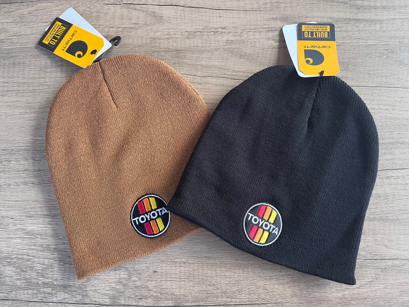 TEQ Stripe Carhartt Knit Beanie Premium No Cuff Embroidered