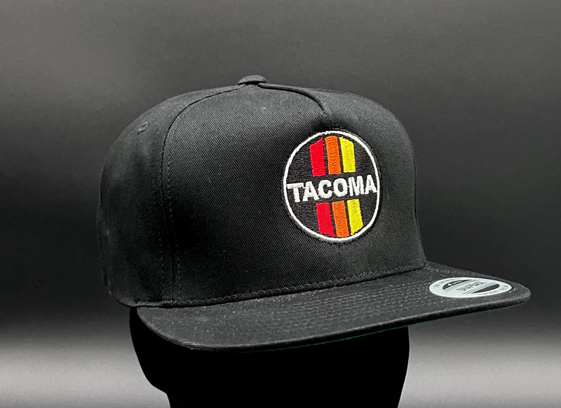 Tacoma 3 Stripe Toyota Flat Brim Structured Snap Back Baseball Hat Cap - Reefmonkey