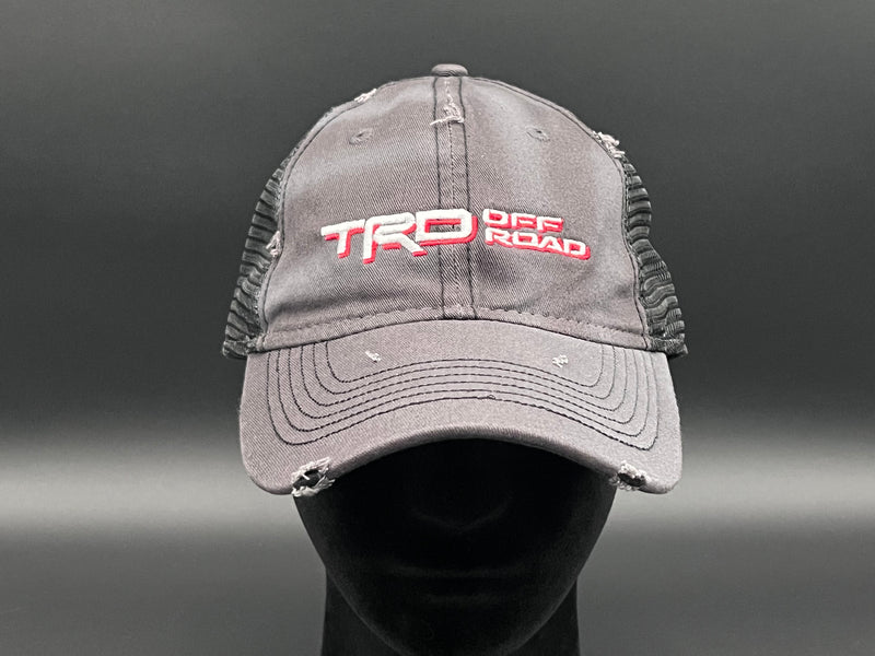 TRD Off Road Embroidered Distressed Unstructured Mesh Back Trucker Hat - Reefmonkey