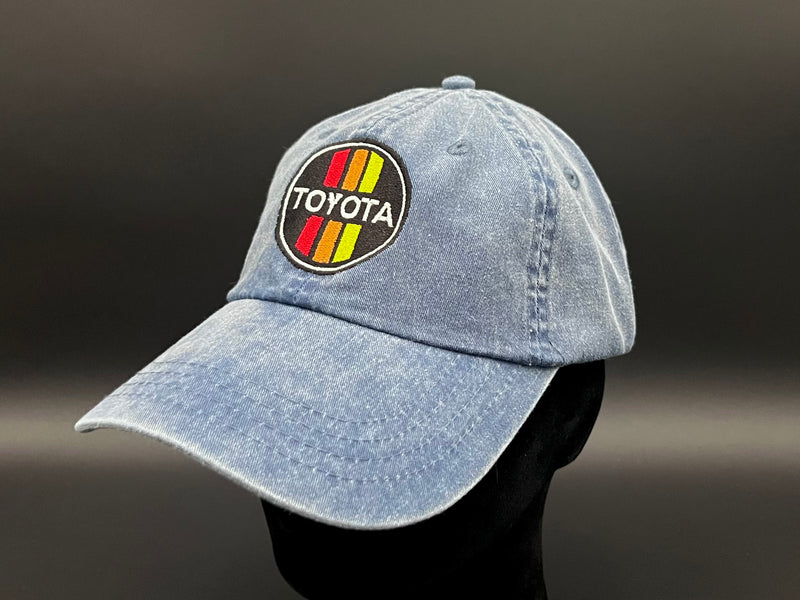 3 Stripe Toyota Unstructured Pigment Dyed Cotton Twill Hat with Brass Buckle