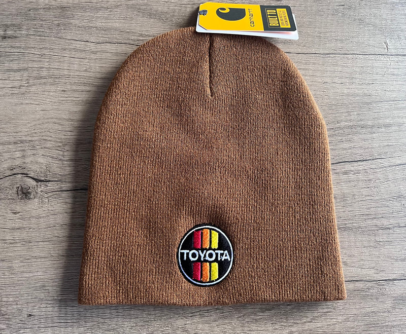 TEQ 3 Stripe Carhartt Knit Beanie Premium No Cuff Embroidered Winter Hat