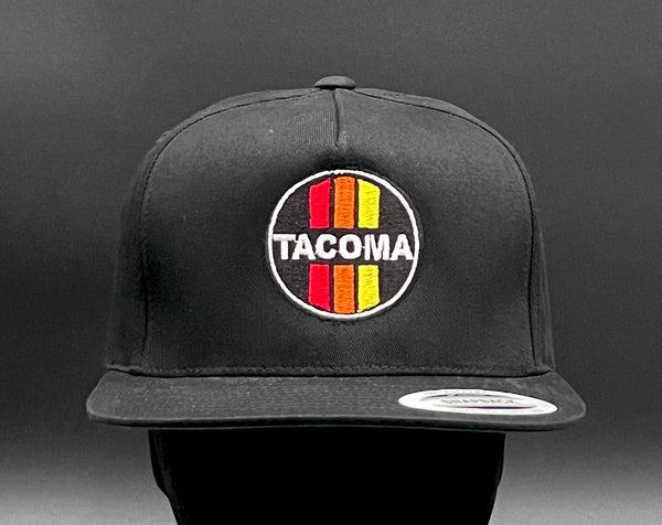 Tacoma 3 Stripe Toyota Flat Brim Structured Snap Back Baseball Hat Cap - Reefmonkey