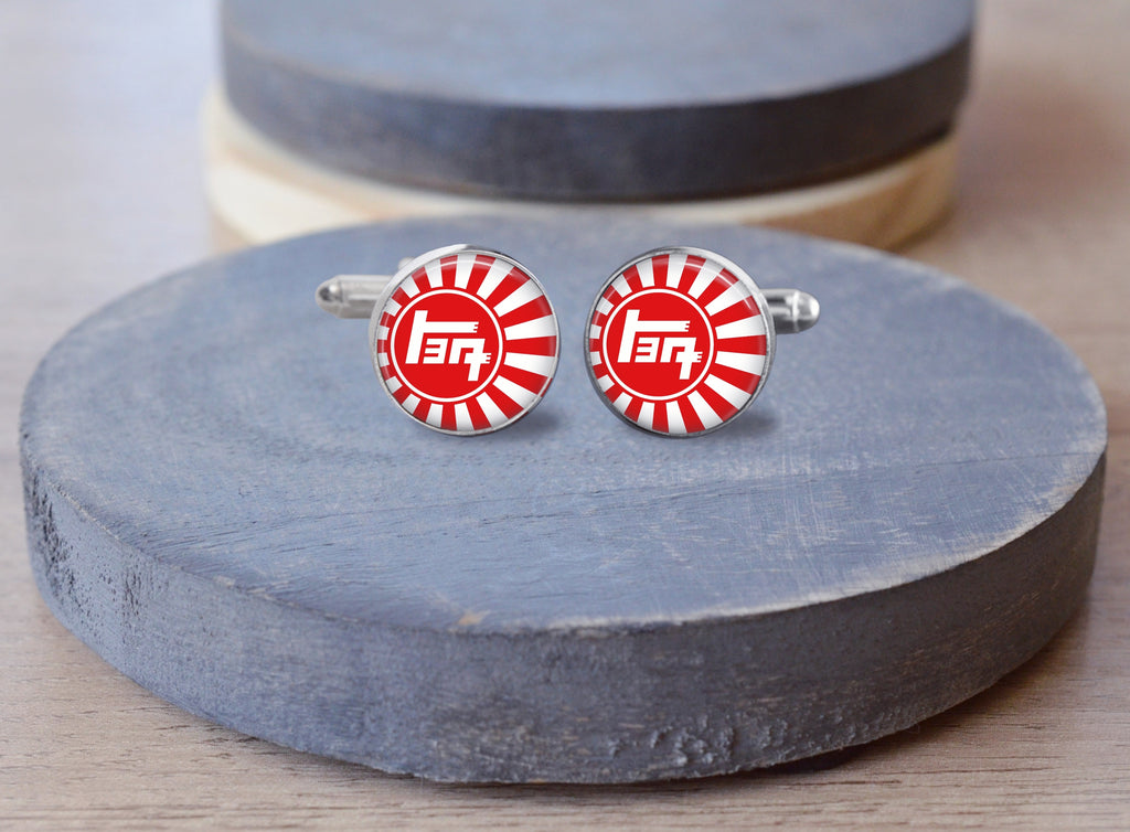 TEQ Toyota Rising Sun Stainless Steel Cuff Mens Links - Reefmonkey