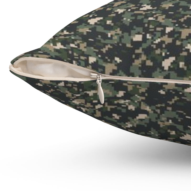 TEQ Camoflauge Spun Polyester Square Pillow by Reefmonkey