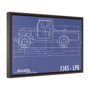 FJ45 Totota Land Cruiser Fine Art Framed Canvas Blueprint Gift for Man Cave Reefmonkey