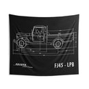 Toyota FJ45 Land Cruiser Diagram Indoor Wall Tapestries