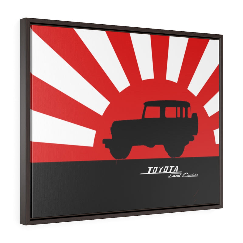 FJ40 Toyota Land Cruiser Framed Canvas Gallery Wraps Wall art Rising Sun Silhouette Design