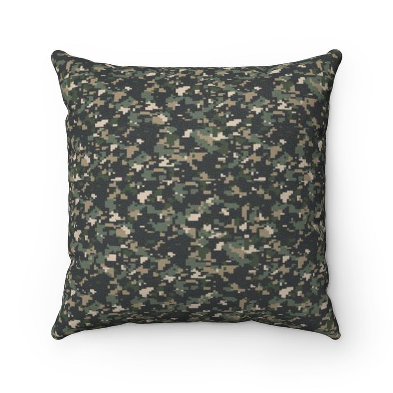 Camoflague Print Faux Suede Square Pillow by Reefmonkey