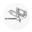 40 Channel Round Vinyl Sticker - USA Reefmonkey