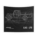 Toyota FJ45 Land Cruiser Diagram Indoor Wall Tapestries