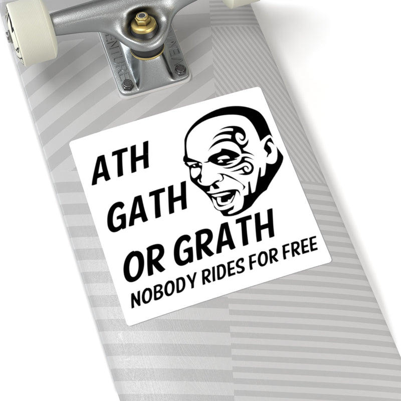 Mike Tyson Ass Cash or Grass Decal "ath gath or grath" Nobody Rides for Free Sticker