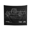 Toyota FJ45 Land Cruiser Diagram Indoor Wall Tapestries