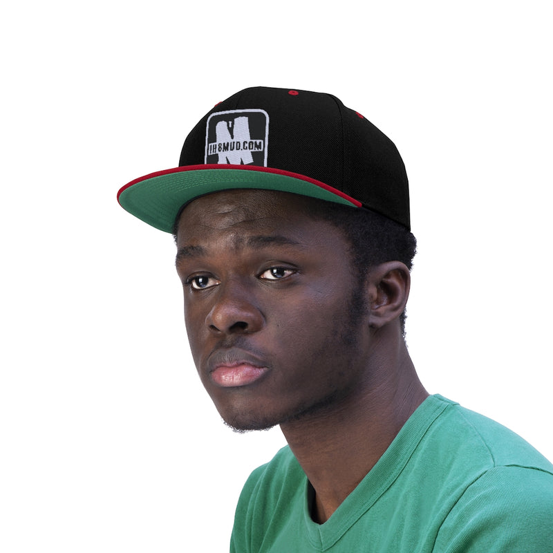 IH8MUD - Ebroidered Flat Brim Snapback Hat - By Reefmonkey partner IH8MUD