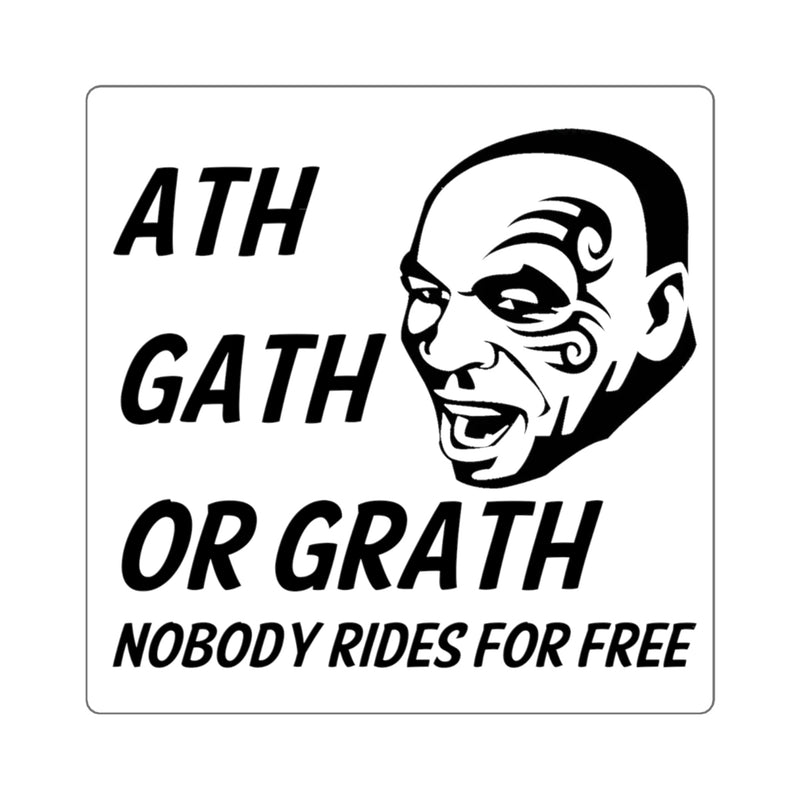 Mike Tyson Ass Cash or Grass Decal "ath gath or grath" Nobody Rides for Free Sticker