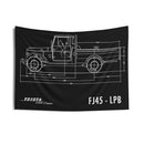 Toyota FJ45 Land Cruiser Diagram Indoor Wall Tapestries