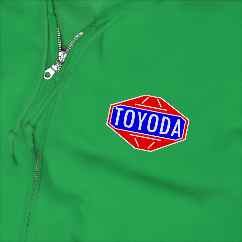 Toyota Hoodie Old School TOYODA logo Embroidered Unisex Zip Up Hoodie By Reefmonkey