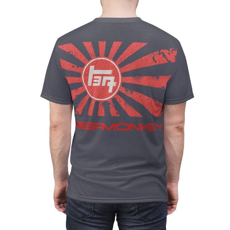Distressed Rising Sun TEQ Toyota Rising Sun Distressed Unisex AOP cut and sew Tshirt by Reef ...