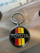 Toyota Old School 3 Stripe Solid Metal Keychain Key Chain
