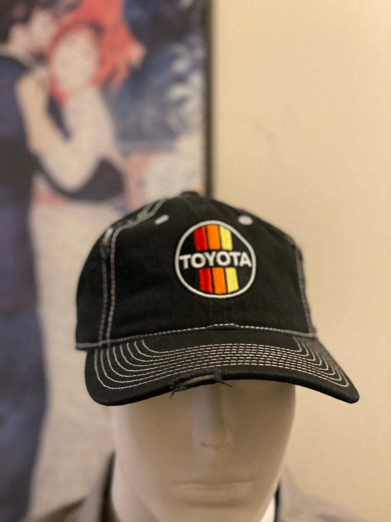 Toyota 3 Stripe Teq Rip and Distressed Twill Hat Black/Chrome / 3 Stripe