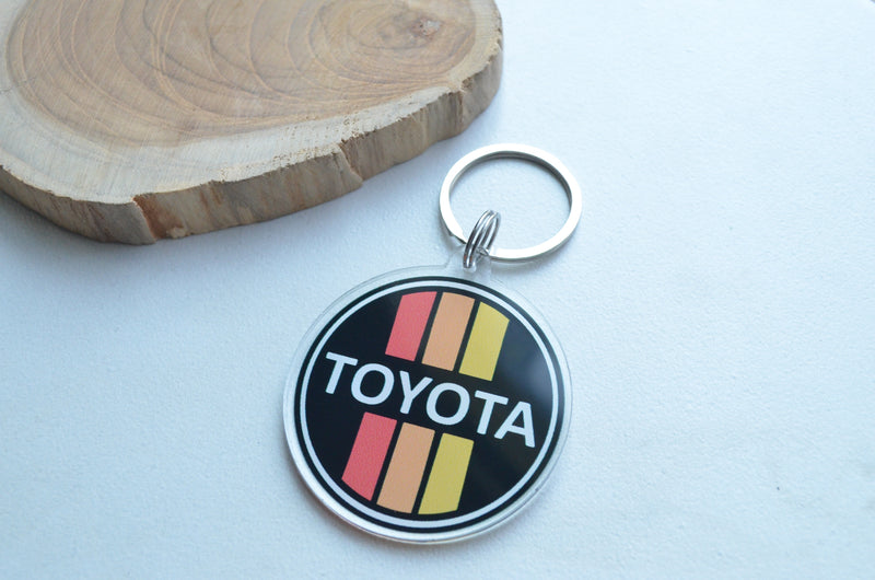 3 Stripe Toyota Old School Logo Acrylic Key Chain