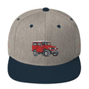 FJ40 Premium Embroidered snapback hat by Reefmonkey artist Brody Plourde (Red Version)